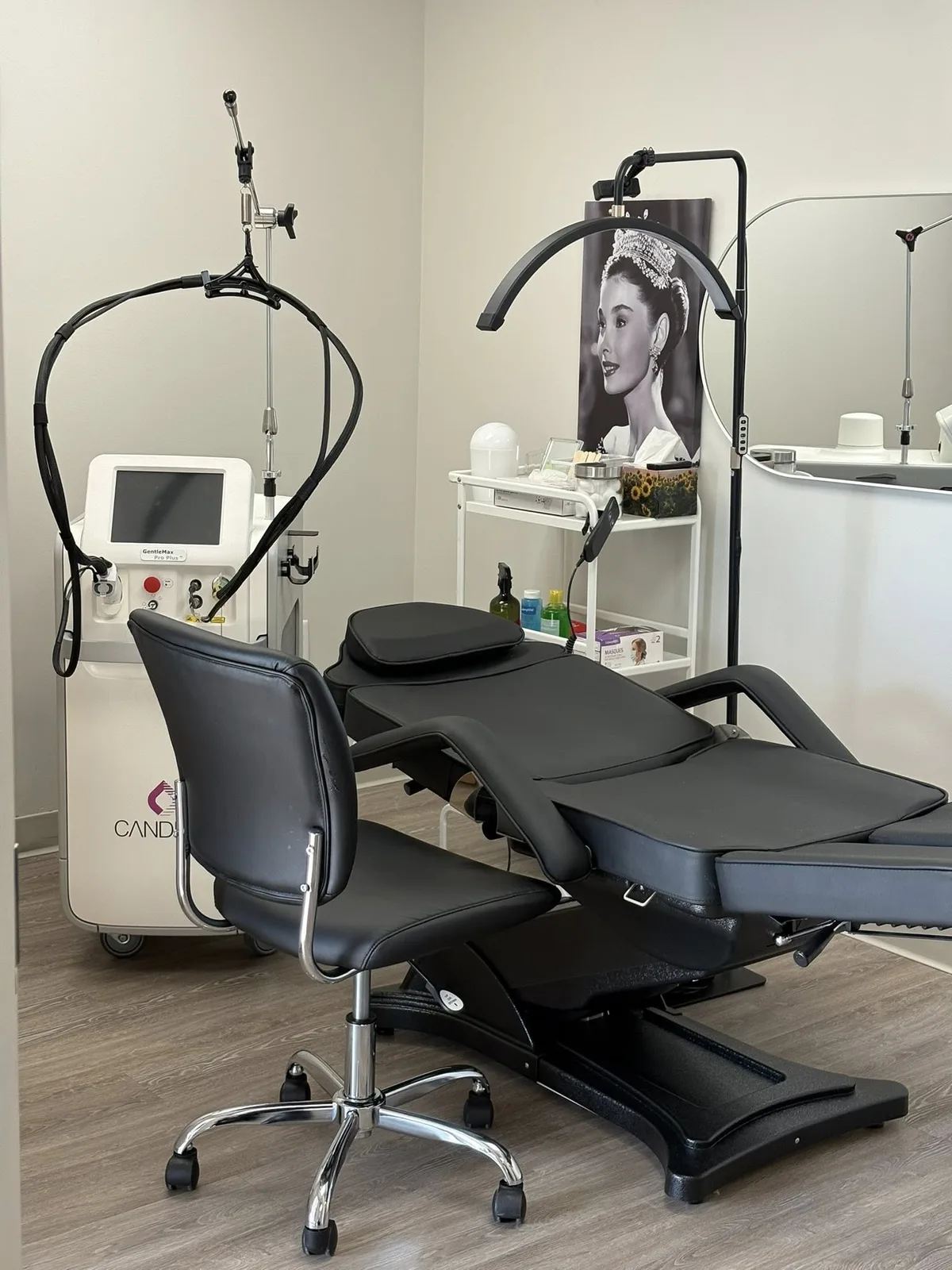 Apex Wellness treatment suite with Candela GentleMax Pro Plus laser and premium treatment chair